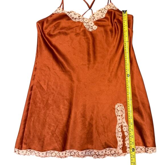Victoria's Secret Vintage Satin Lace Nighty Slip Dress Large SEE MEASUREMENTS - Picture 5 of 6